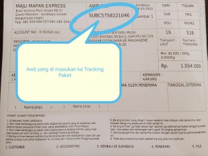 Contoh tracking paket atau cek nomer paket